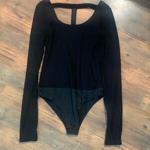 White Birch "Bring Sexy Back" Black Bodysuit Women's Size Medium - PreLoved